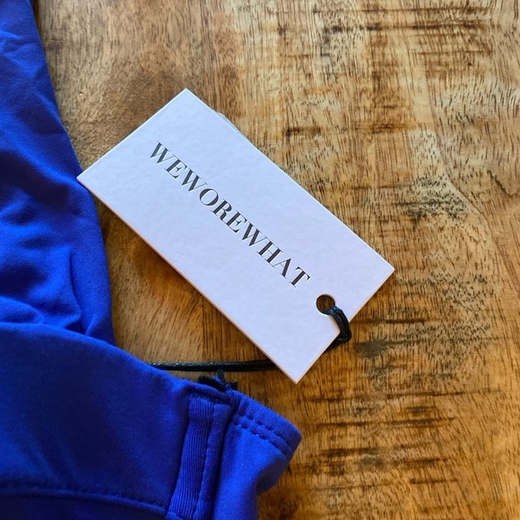 WeWoreWhat Underwire thick wide band bra bikini top Small blue sapphire - Picture 2 of 8